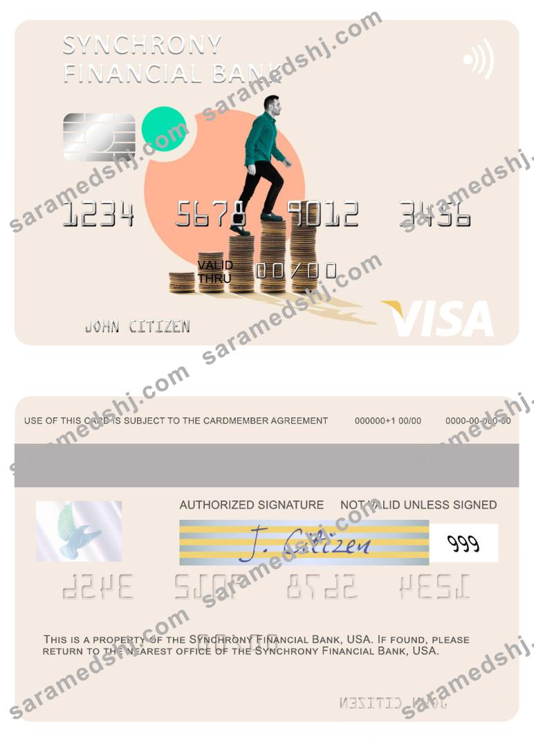 USA Synchrony Financial Bank visa card